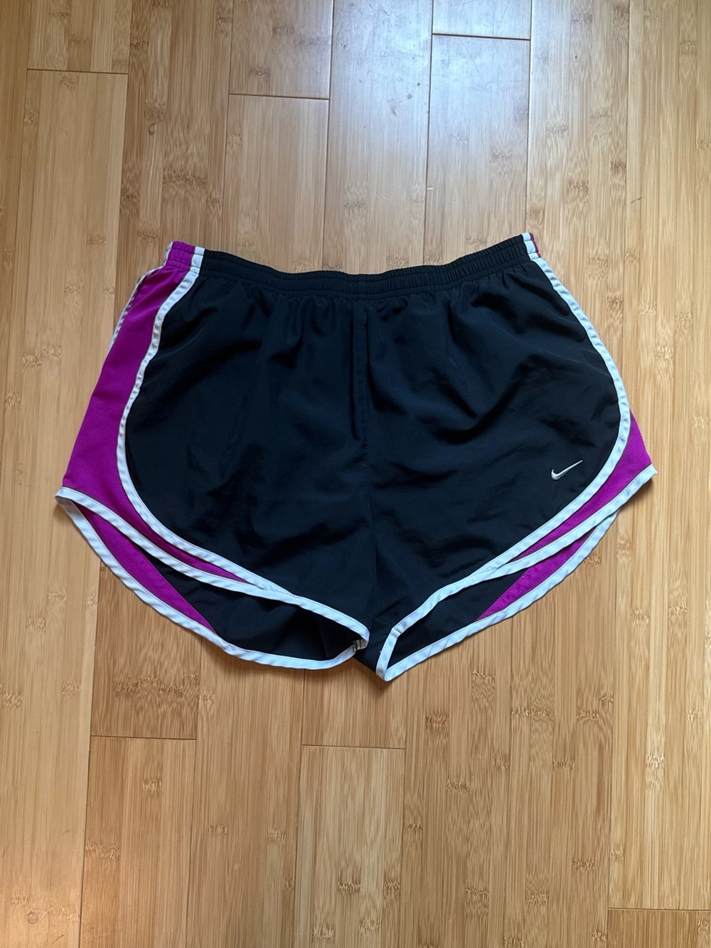 Nike Women's Black and Purple Athletic Running Shorts
